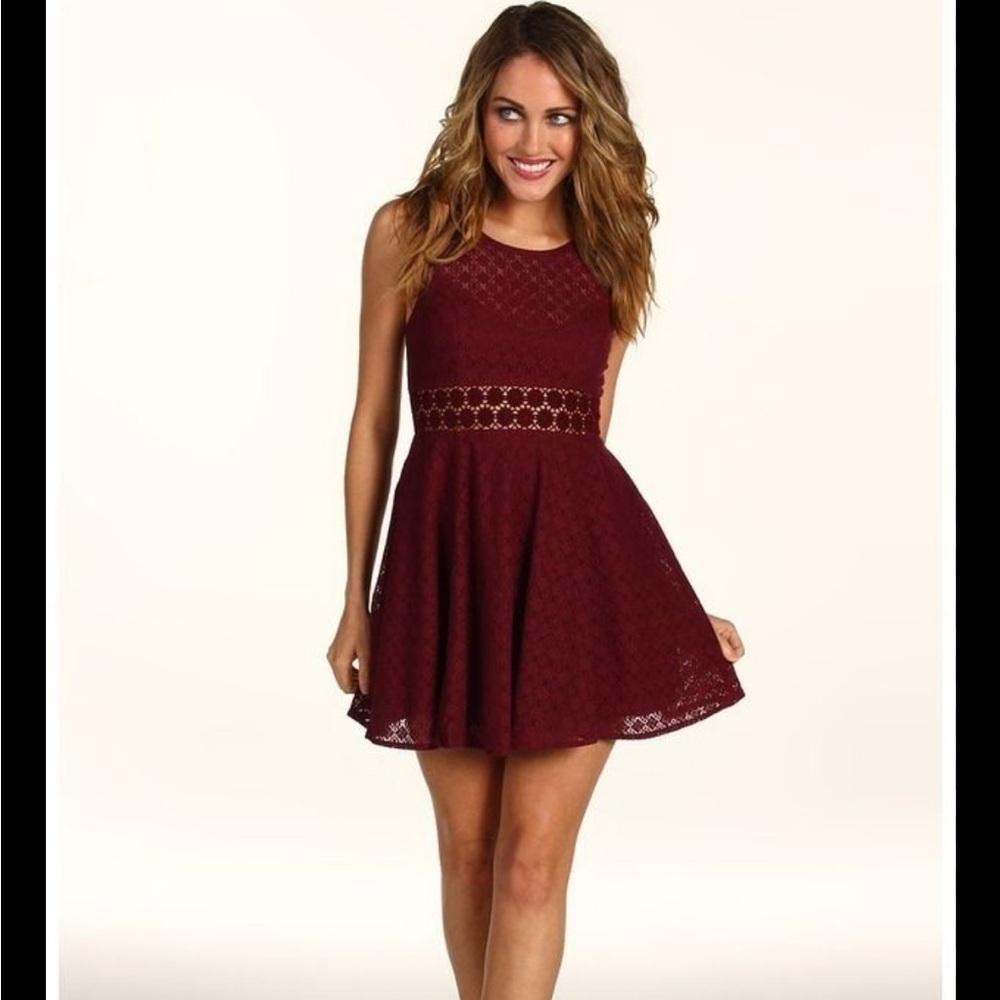 Free People Burgundy Mini Dress size 2